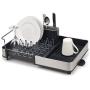 Joseph Joseph Stainless-Steel Extendable Dual Part Dish Rack Non-Scratch and Movable Cutlery Drainer and Drainage Spout, One-size, Gray