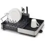 Joseph Joseph Stainless-Steel Extendable Dual Part Dish Rack Non-Scratch and Movable Cutlery Drainer and Drainage Spout, One-size, Gray Joseph Joseph Stainless-Steel Extendable Dual Part Dish Rack Non-Scratch and Movable Cutlery Drainer and Drainage Spout, One-size, Gray