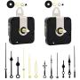 Youngtown 12888 2 Pack Clock Movement Mechanism with 4 Pairs of Short Hands Battery Silent Sweep Operated Quartz Clock Motor Kit DIY Repair Parts Replacement,Total Shaft Length is 23 mm (29/32 inch).