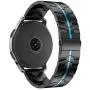 RABUZI Compatible for Samsung Galaxy Watch 45mm/46mm bands,22mm Enamel Process Stainless Steel Metal Watch Strap Compatible Samsung Watch 3 45mm,Gear S3 Frontier/Classic Smartwatch,Black+Blue