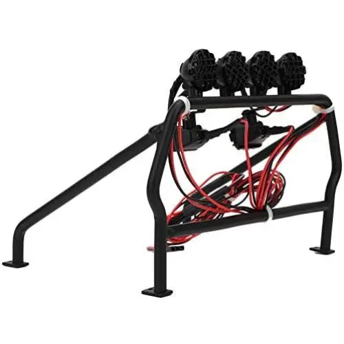 Dilwe Roll Cage, RC Metal Roll Cage with 6 LED Light Compatible with SCX10 1/10 Axial 4WD RC Car Dilwe Roll Cage, RC Metal Roll Cage with 6 LED Light Compatible with SCX10 1/10 Axial 4WD RC Car
