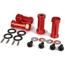 Alloy Aluminum 12mm Wheel Hex Hub Extension Adapters to 30mm Longer Combiner for 1/10 TRAXXAS Slash 5807 Stampede 4WD 2WD 4x4 / HQ 727 RC Car Parts ( Red)