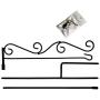 Garden Flag Stand Premium Garden Flag Holder Pole with Anti-Wind Clip Black Metal 38''Hx15.7''W Weather Proof Paint for Outdoor Garden Lawn without Flag