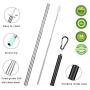 2 Pack Metal Straws Reusable Collapsible Drinking Straw Handy Telescopic Stainless Steel Eco-Friendly Drink Straws,Black/Pink