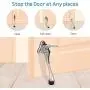 CG PLUS Door Stopper, One-Touch semi-Automatic - 6 inch Metal Door Stopper, with Non-Slip Rubber Tip for Wood, Concrete, Tiled, and Carpeted Floors_Black
