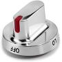 DG64-00347A Range Oven Gas Stove Knob with Metal Ring Dial Burner Knob Replacement by AMI Compatible with Samsung Range Oven-Replaces DG64-00472A DG64-00347B