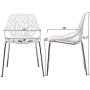Bonnlo Modern Stackable Chair Set of 4 Kitchen Dining Chair Birch Sapling Comfy Chairs for Indoor Use (White)