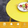 Grand patio Round Metal Side/End Table, Steel Patio Coffee Table for Bistro, Porch, Weather Resistant Outside Table Small (Yellow)