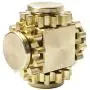 DMaos Fidget Cube Spinner, Linkage 4 Gears Figity Spin Finger Games, Metal Brass with Super Smooth Bearings, Durable Mechanics Romoveable, Small Figit Toy for Adults Kids - Gold