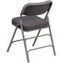 Flash Furniture HERCULES Series Premium Curved Triple Braced & Double Hinged Gray Fabric Metal Folding Chair