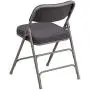 Flash Furniture HERCULES Series Premium Curved Triple Braced & Double Hinged Gray Fabric Metal Folding Chair