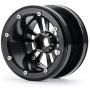 Que-T 4pcs/Set RC Beadlock Wheel Rims, 2.2'' Metal Wheel Hub for 1/10 Axial Wraith TRX4 D90 SCX10 Car (Black)