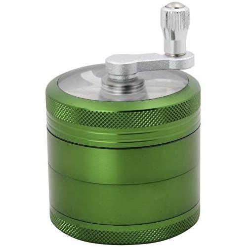 DCOU Hand Cranked Premium Grinder Unbreakable Aluminum Grinder for Herb and Spice 4 Parts 2.2 Inch