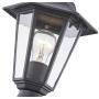 Gruenlich Outdoor Post Lighting Fixture with One E26 Medium Base Max 60W, Metal Housing Plus Glass, Bulb Not Included (Black Finish)