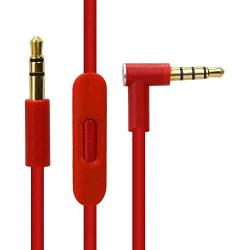 Replacement Audio Cable Cord Wire with in-line Microphone and Control for Beats by Dr Dre Headphones Solo/Studio/Pro/Detox/Wireless/Mixr/Executive/Pill (Red)