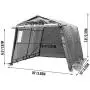 Happybuy Portable Storage Shed 10x10x7.8 ft, Portable Garage With Roll Up Door, Steel Metal Peak Roof Storage Shelter, Logic Portable Garage For Motorcycle Garden Patio Storage