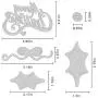 Cutting Dies Metal, Christmas Die Cut Metal, Merry Christmas Decorate Embossing Stencils for DIY Scrapbooking Photo Album Decorative DIY Paper Cards Making Gift, Metallic Die Cut Combination