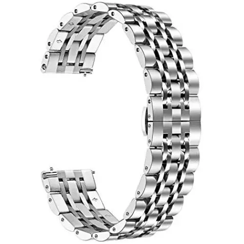 TRUMiRR Watchband for Samsung Galaxy Watch 42mm / Active 2 40mm 44mm / Watch 3 41mm, 20mm Solid Metal Stainless Steel Band Butterfly Buckle Strap Replacement for Garmin Vivoactive 3 / Venu TRUMiRR Watchband for Samsung Galaxy Watch 42mm / Active 2 40mm 44mm / Watch 3 41mm, 20mm Solid Metal Stainless Steel Band Butterfly Buckle Strap Replacement for Garmin Vivoactive 3 / Venu