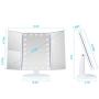 Wondruz Makeup Mirror Vanity Mirror with Lights, 1x 2X 3X Magnification, Touch Screen Switch, Dual Power Supply, Portable Trifold Makeup Mirror Cosmetic Lighted Up Mirror