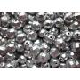 Czech Faceted Glass Beads, Fire-Polished, Round 3mm, 4mm, 6mm, 8mm. Silver Metallic. A Total of 275 Pieces. Set 1CFP 004 (3FP033 4FP033 6FP033 8FP033)
