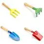 4-Piece Set 8'' Kids Gardening Tools, Made of Metal with Sturdy Wooden Handle, Safe Toy Gardening Equipment Fork, Trowel, Rake & Shovel for Children Beach Sandbox Toy 4-Piece Set 8'' Kids Gardening Tools, Made of Metal with Sturdy Wooden Handle, Safe Toy Gardening Equipment Fork, Trowel, Rake & Shovel for Children Beach Sandbox Toy