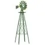 Tangkula 8FT Windmill Yard Garden Metal Ornamental Wind Mill Weather Vane Weather Resistant (Green)