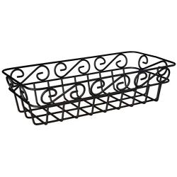 Spectrum Diversified Scroll Basket, Classic Kitchen Design for Breads, Roll, Muffin Pastries & Baked Good Storage, Traditional Style Snack & Food Holder for Serving, Black