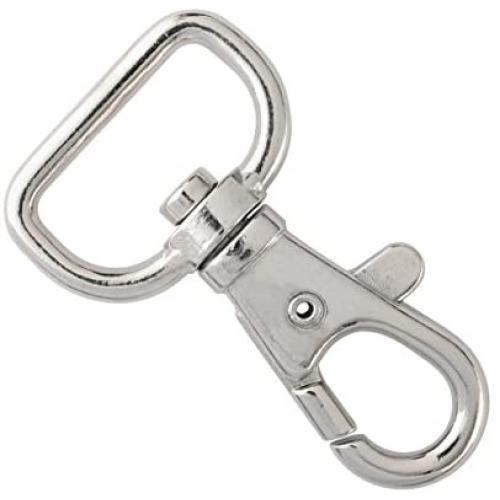 25 Pack- Premium Metal Lobster Claw Clasps - Wide 3/4 Inch D Ring - 360° Swivel Trigger Snap Hooks - Great for DIY Face Mask Lanyards by Specialist ID