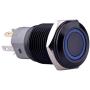 Ulincos Momentary Push Button Switch U16F1 1NO1NC Black Metal Shell with Blue LED Ring Suitable for 16mm 5/8'' Mounting Hole (Blue)
