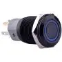 Ulincos Momentary Push Button Switch U16F1 1NO1NC Black Metal Shell with Blue LED Ring Suitable for 16mm 5/8'' Mounting Hole (Blue) Ulincos Momentary Push Button Switch U16F1 1NO1NC Black Metal Shell with Blue LED Ring Suitable for 16mm 5/8'' Mounting Hole (Blue)