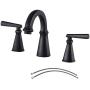 Ufaucet Commercial Antique 2 Handle Widespread Oil Rubbed Bronze Bathroom Faucet, 3 Holes 8 Inch Black Bathroom Vanity Lavatory Faucets