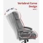 CLATINA Ergonomic Big and Tall Executive Office Chair with Upholstered Swivel 400lbs High Capacity Adjustable Height Thick Padding Headrest and Armrest for Home Office Grey