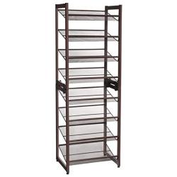 SONGMICS 8-Tier Slim Shoe Rack, Set of 2 Stackable 4-Tier Shoe Organizers, 16-24 Pairs of Shoes, Compact with Large Capacity, Metal Mesh Shoe Shelf Storage, 17.7 x 12 x 50.6 Inches, Bronze ULMR007A01