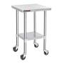 DuraSteel Stainless Steel Work Table 30'' x 18'' x 34'' Height w/ 4 Caster Wheels - Food Prep Commercial Grade Worktable - NSF Certified - Good For Restaurant, Business, Warehouse, Home, Kitchen, Garage