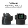 elago W2 Charger Stand Compatible with Apple Watch Series 6/SE/5/4/3/2/1 (44mm, 42mm, 40mm, 38mm), Durable Silicone, Compatible with Nightstand Mode (Black)