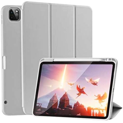 SIWENGDE Case for iPad Pro 11 Inch 2020 2nd Generation Support iPad 2nd Pencil Charging & Pair, Slim Trifold Stand Smart Protective Case Cover for Kids, Auto Wake/Sleep (Gray)