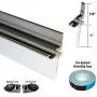 Chrome Framed Shower Door Replacement Drip Rail with Vinyl Sweep - 32'' Long