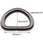 SDTC Tech 12 Pack Metal D Ring 1 Inch Inside Diameter 4.8mm Thickness Heavy Duty D-Shape Rings for Hardware Bags Ring DIY Craft Accessories Key Chain Dog Collars Strap Webbing Buckle - Black