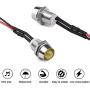 Cobella 4mm Metal Indicator Light 12V Waterproof Signal Lamp 0.3'' Mounting Hole Diameter, 2PCS,Yellow