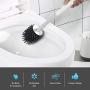 POPTEN Toilet Bowl Cleaning Brush and Holder Set for Bathroom Storage and Organization, Deep-Cleaning Toilet Bowl Cleaner Brush with Holder Anti-Rust Handle & TPR Soft Bristle,Floor Standing White