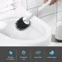 POPTEN Toilet Bowl Cleaning Brush and Holder Set for Bathroom Storage and Organization, Deep-Cleaning Toilet Bowl Cleaner Brush with Holder Anti-Rust Handle & TPR Soft Bristle,Floor Standing White