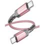USB C to USB C 60W Fast Charging Cable, JSAUX[2-Pack 6.6ft] Type C Charger Cord Compatible with Samsung Galaxy S21 /S20 /Note 20 10, MacBook Air/Pro 13, iPad Air/Pro 2020, Google Pixel 3/4, etc-Pink