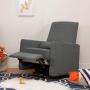 DaVinci Piper Upholstered Recliner and Swivel Glider in Dark Grey, Greenguard Gold Certified