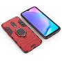 LuluMain Compatible with OnePlus 7, OnePlus 6T Case, Metal Ring Grip Kickstand Shockproof Hard Bumper (Works with Magnetic Car Mount) Dual Layer Rugged Cover for OnePlus7, OnePlus 6T (Red)