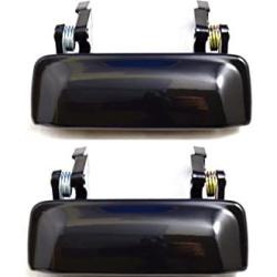 PT Auto Warehouse FO-3545ZS-DP - Outside Exterior Outer Door Handle, Zinc Metal, Smooth Black - Left/Right Pair