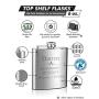 Top Shelf Flasks Personalized Custom Engraved 6oz Stainless Steel Flasks for Weddings, True Metal Etching Lasts a Lifetime, 6PK