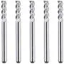 SpeTool 1/8 End Mills for Aluminum 3 Flutes CNC Spiral Router Bits for Aluminum Cut Non-Ferrous Metal Upcut 1.5 inches Long 5 Pieces