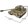 Modified Edition 1/16 2.4ghz Remote Control German King Tiger Henschel Tank Model(360-Degree Rotating Turret)(Steel Gear Gearbox)(3800mah Battery)(Metal Tracks &Sprocket Wheel & Idle Wheel)