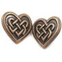 Bezelry 12 Pieces Celtic Heart Love Knot Metal Shank Buttons. 19mm (11/16 inch) (Antique Copper)