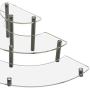 MyGift Clear Acrylic Half Moon Shelf Unit / 3 Tier Tabletop Display Riser with Silver Metal Legs MyGift Clear Acrylic Half Moon Shelf Unit / 3 Tier Tabletop Display Riser with Silver Metal Legs
